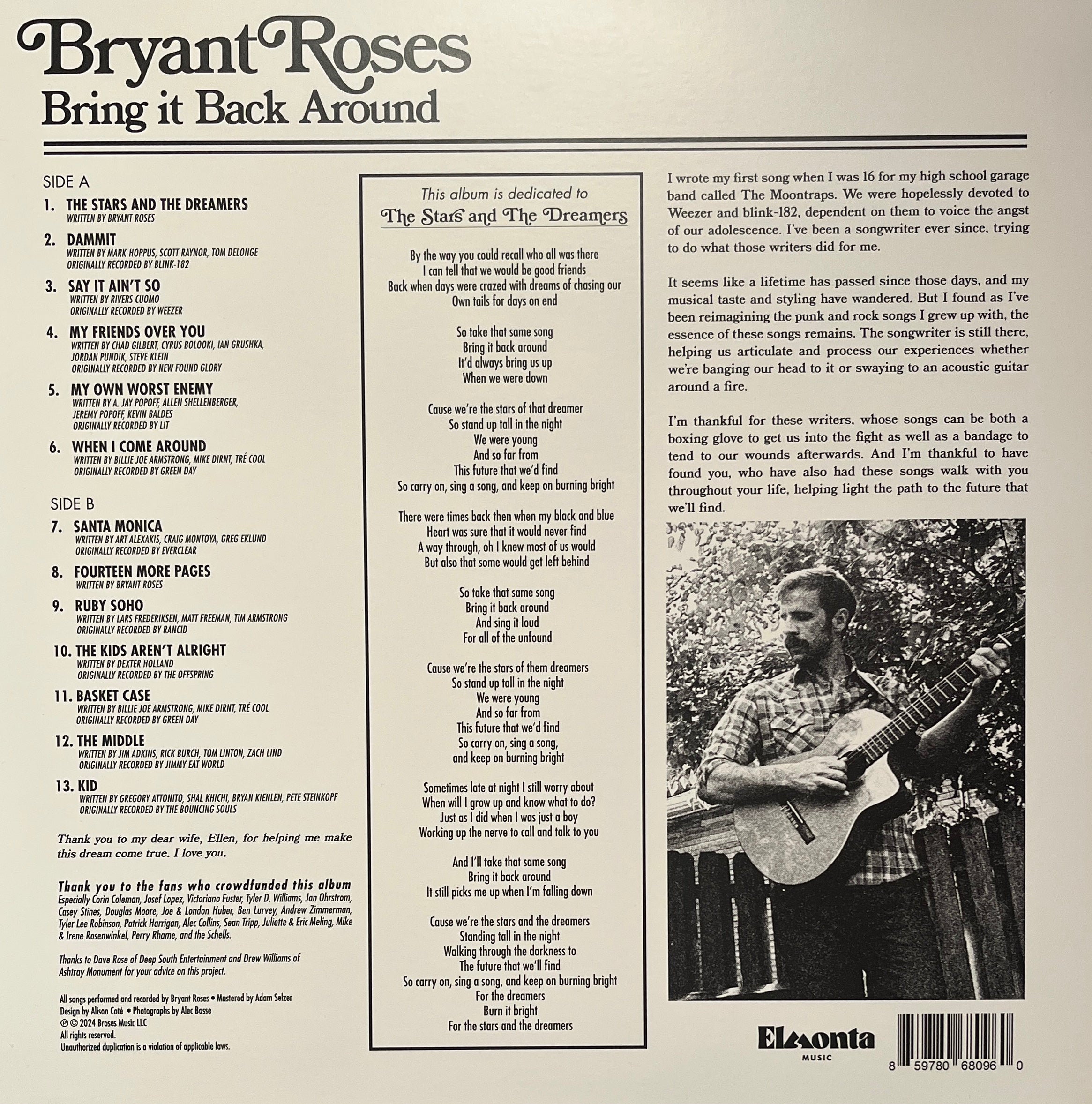 LIMITED EDITION: Bring it Back Around: 90s Punk/Rock Country Cover Album on Dusty Blue Vinyl